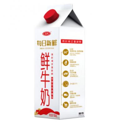 三元每日新鲜鲜牛奶屋顶包 950mL*6盒 整箱装图2