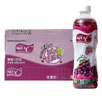 康师傅 每日c甜润红葡萄饮料500ml*15瓶整箱葡萄汁饮品夏季饮品图2