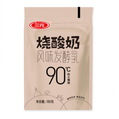 三元 烧酸奶风味发酵乳 180g*15袋 整箱装图2