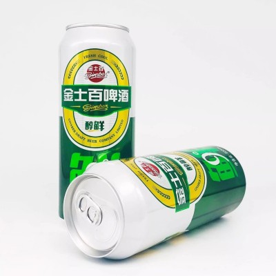 金士百醇鲜啤酒东北特产500ml*6罐装醇鲜9度易拉罐新鲜麦芽黄啤酒图2