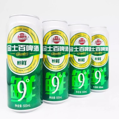 金士百醇鲜啤酒东北特产500ml*6罐装醇鲜9度易拉罐新鲜麦芽黄啤酒图3