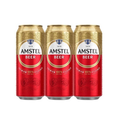 AMSTEL BEER 红爵啤酒500ml*12罐 100%纯麦芽 原汁麦浓度8.5图2