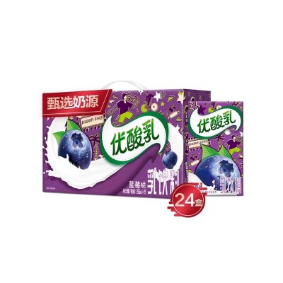 【线条小狗联名】伊利优酸乳蓝莓AD钙原味草莓250ml*24盒整箱批发图5