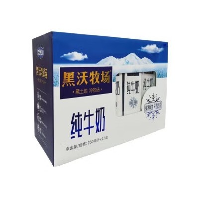 完达山黑沃牧场纯牛奶学生奶 250ml*12盒 整箱装图5