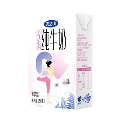 完达山脱脂型纯牛奶 250ml*16盒 整箱装图3