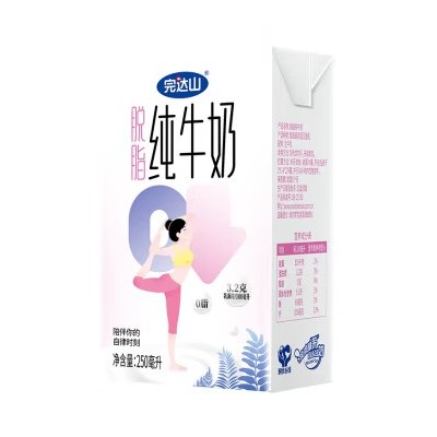 完达山脱脂型纯牛奶 250ml*16盒 整箱装图5