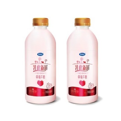 完达山乳此新鲜巴氏杀菌全脂草莓牛奶 650ml*12瓶 整箱装图6