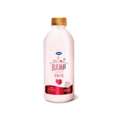 完达山乳此新鲜巴氏杀菌全脂草莓牛奶 650ml*12瓶 整箱装图3