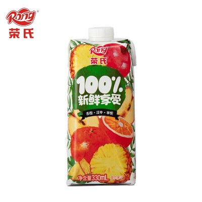 100%礼盒 三种口味 苹果汁、橙汁、猕猴桃汁330ML*10瓶图3