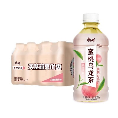 康师傅新品饮料茶饮蜜桃乌龙茶330ml*12瓶装整箱批发饮品果汁图5