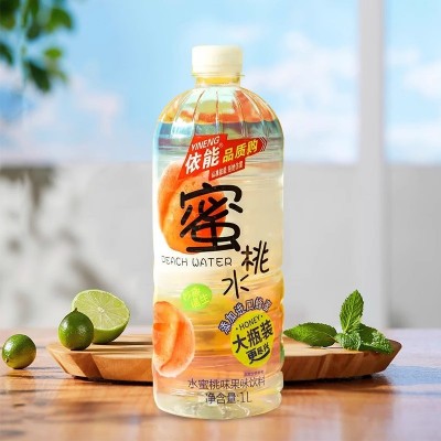 依能蜜柠蜜桃水1L1*2大瓶装整箱批特价蓝莓蜜柚味轻乳酸果味饮料图4