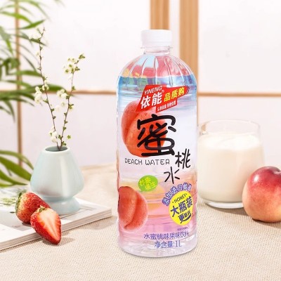 依能蜜柠蜜桃水1L1*2大瓶装整箱批特价蓝莓蜜柚味轻乳酸果味饮料图3