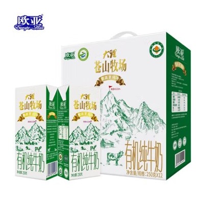 欧亚（Europe-Asia）欧亚大理苍山牧场全脂有机纯牛奶 250g*12盒 整箱装图5