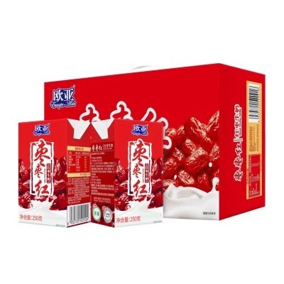 欧亚（Europe-Asia） 欧亚枣枣红红枣牛奶 早餐乳制品 250g*24盒/箱图3