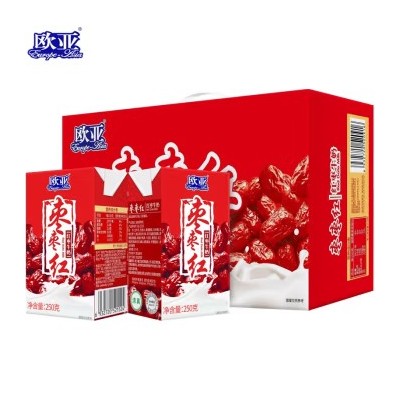 欧亚（Europe-Asia） 欧亚枣枣红红枣牛奶 早餐乳制品 250g*24盒/箱图5