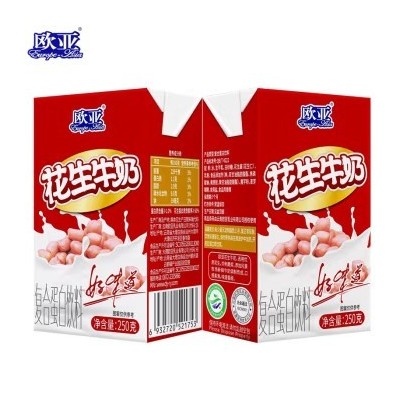 欧亚（Europe-Asia） 欧亚花生牛奶饮品 早餐整箱乳制品 250g*24盒/箱图3