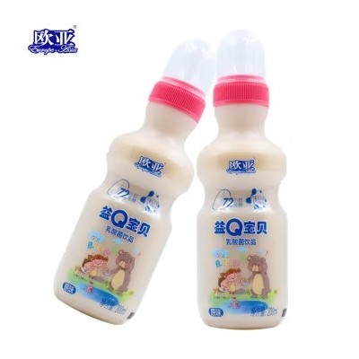 欧亚 益Q宝贝乳酸菌儿童牛奶饮品奶嘴装乳制品 200ml*24瓶 箱整箱图3