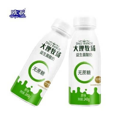 欧亚牛奶大理牧场低温益生菌酸奶无蔗糖酸奶木糖醇酸奶 243g*6瓶 整箱装图2