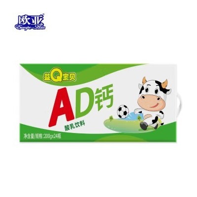 欧亚（Europe-Asia） 欧亚益Q宝贝AD钙奶酸乳饮料儿童饮品 200g*24瓶 整箱装图2