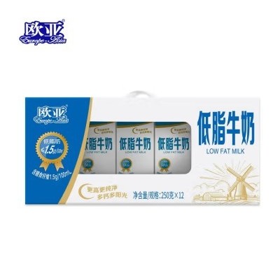 欧亚（Europe-Asia） 欧亚高原低脂牛奶 250g*12盒 整箱装图4