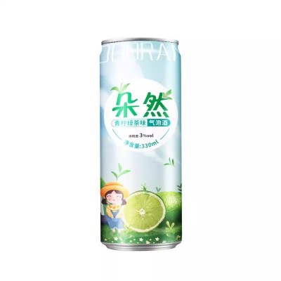 朵然易拉罐青柠绿茶味气泡水清新组合口味0脂330ml*6瓶特价批发图4