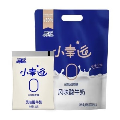 欧亚牛奶小幸运0蔗糖酸奶 100g*8袋 整箱装图2