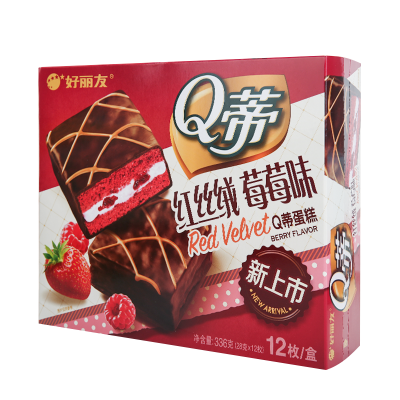 好丽友Q蒂红丝绒莓莓味 12枚*6盒 整箱装图4