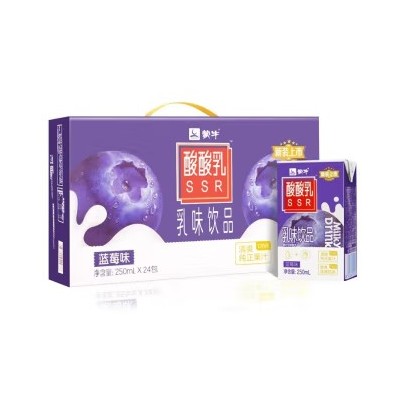 蒙牛酸酸乳营养乳味饮品蓝莓利乐包 250ml*24包 整箱装图2