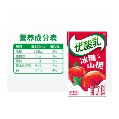 伊利优酸乳 冰糖山楂味250ml*24盒 整箱装（十箱起订)图2