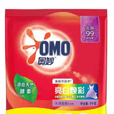 奥妙(OMO)洗衣粉亮白焕彩洗衣粉1kg*6袋除菌除螨皂粉洗图2