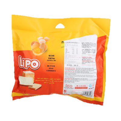 LIPO 越南LIPO牌鸡蛋面包干黄油味300g*6/箱图2