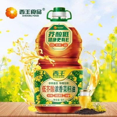 西王低芥酸浓香压榨菜籽油非转基因 物理压榨 甄选原料5L/桶图2