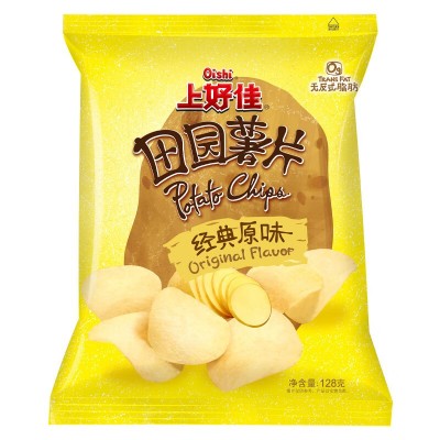 上好佳膨化零食经典原味 薯片袋装128g/袋图3