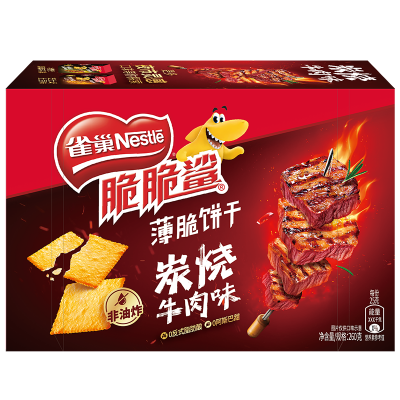 雀巢（Nestle）脆脆鲨 炭烧牛肉味 260g*4盒 整箱装图5