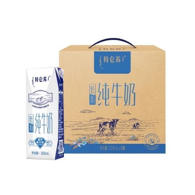 蒙牛特仑苏低脂纯牛奶250mL×16盒箱图2