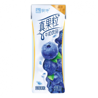 蒙牛真果粒牛奶饮品（蓝莓果粒）250g*12盒/箱图4