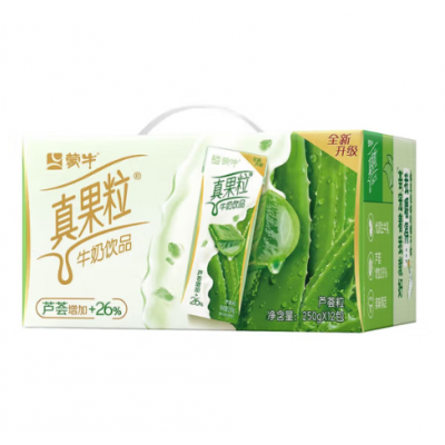 蒙牛真果粒牛奶饮品（芦荟粒）250g*12盒/箱图4