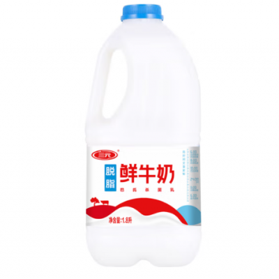 三元 0脂肪脱脂 鲜牛奶 1.8L*1/桶图3