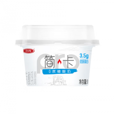 三元 简卡0添加蔗糖原味风味酸乳酸牛奶 100g*6杯*6/箱图1