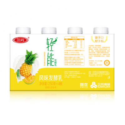 三元 轻能 优酪乳 菠萝+哈密瓜+青稞 250g*4*6/箱 酸奶酸牛奶图2