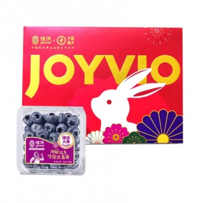 JOYVIO 佳沃蓝莓 直径18mm+ 礼盒装 125g*6小盒 整礼盒约750克图1