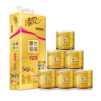 清风原木金装4层卫生纸125g*30卷