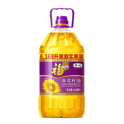 中粮福临门葵花籽油压榨一级葵花籽油黄金产地健康好油6.168L/桶图1