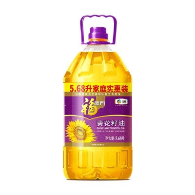 中粮福临门葵花籽油一级压榨为爱甄选全家健康5.68L/桶图1