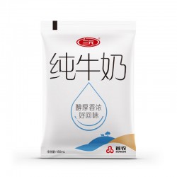 三元小白袋低温牛奶百利包透明袋全脂牛奶 180mL*12袋 整箱装图2