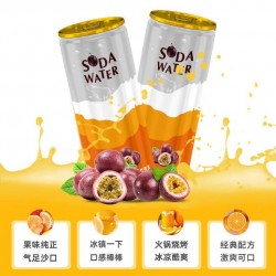 北冰洋 百香果苏打汽水330ml*24罐 气泡饮料整箱图2