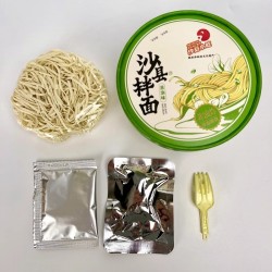 6桶沙县泡面桶装拌面 葱油花生酱料健康速食早餐面条非油炸方便面 120g*6图3