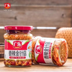 广乐香辣金针菇下饭菜177g*12瓶小零食麻辣开味菜早餐红油咸菜即食图3