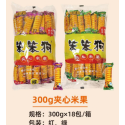 笨笨狗夹心米果香鸡味 300g*18包 整箱装