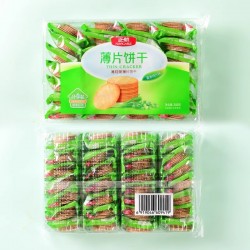 正航食品380g家庭装薄轻脆牛肉香葱鸡汁口味饼干网红休闲小吃零食图4